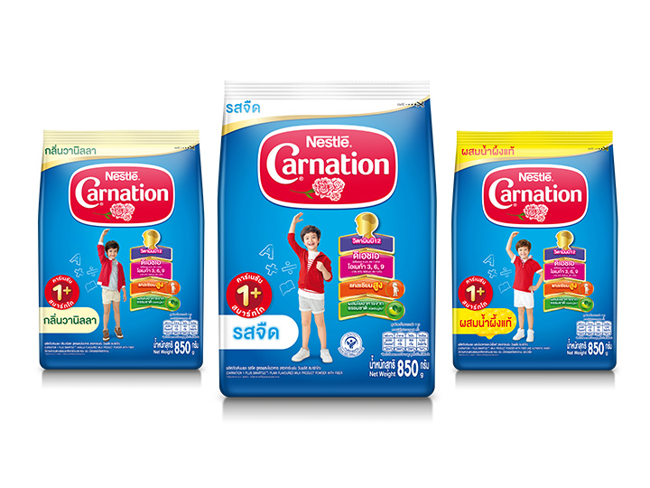 นมผงคาร์เนชัน 1+ มี 3 รสชาติ