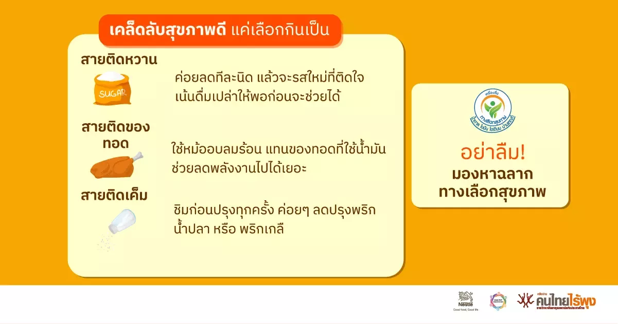 การเลือกอาหารเพื่อสุขภาพ