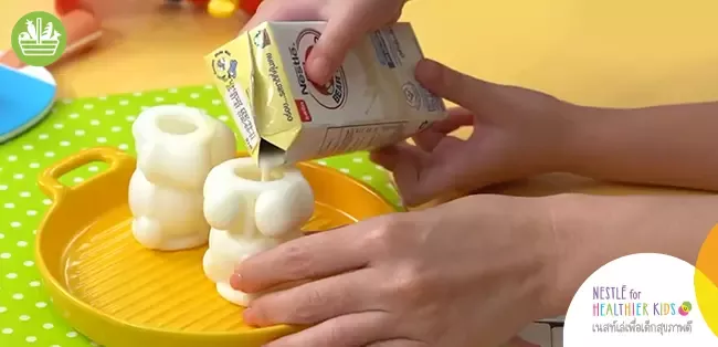 วิธีทำนมหมีปั่นฟรุตตี้สโนวี่