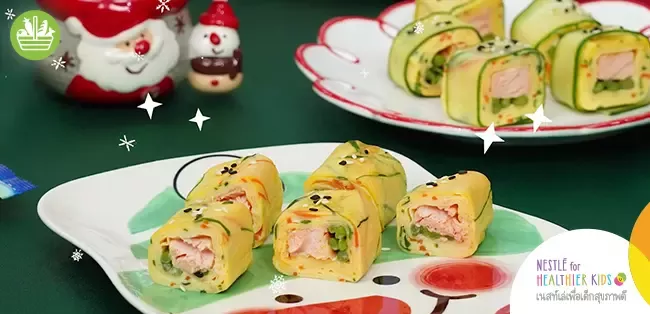ซูชิโรลไข่ม้วนแซลม่อน