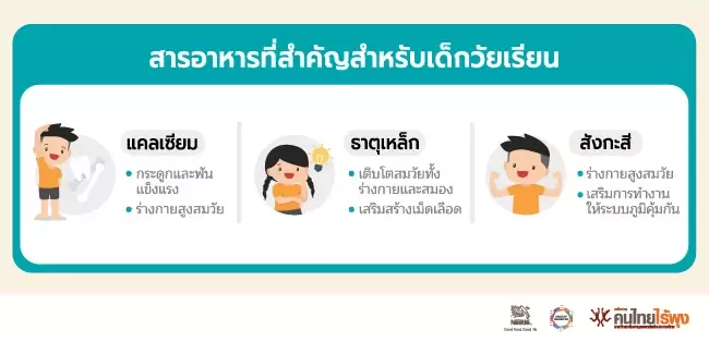 สารอาหารที่สำคัญสำหรับเด็กวัยเรียน