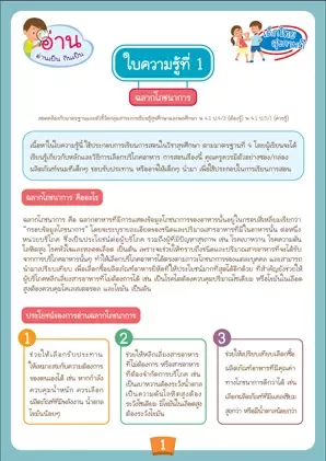 ใบความรู้ที่ 1 : ฉลากโภชนาการ เรื่องสำคัญที่เด็ก ๆ ต้องรู้