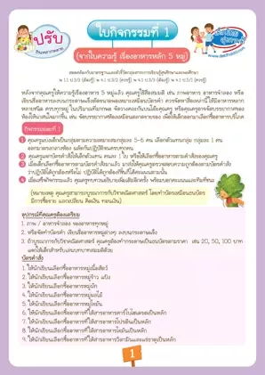 ใบกิจกรรมที่ 1 : ตลาดสดตามสั่ง