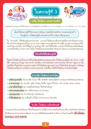 ใบความรู้ที่ 3 : มาพวกเรามาลด “เค็ม” กัน