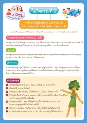 ใบกิจกรรมที่ 2: อ่านเป็น ลดหวาน มัน เค็มได้
