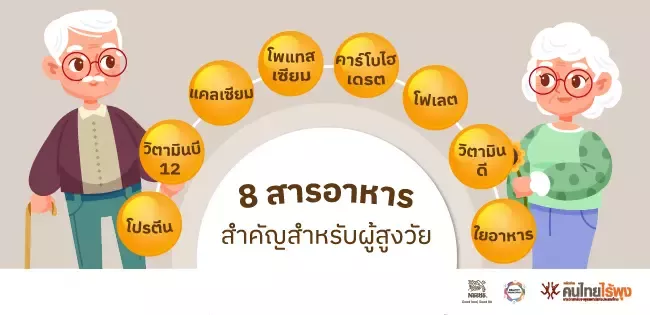 8 สารอาหารสำคัญแนะนำเพื่อดูแลผู้สูงอายุ