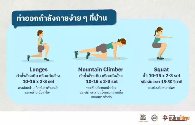 ออกกำลังกายที่บ้านแบบง่ายๆ
